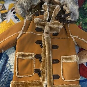 Jordan Craig Kids Brown Faux Fur Trimmed Puffer Jacket